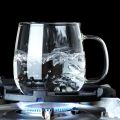 1 pcs plain style Heat-resistant Glass Cup Coffee Cup With Handle Tea Milk Drink Mug Household Home Drinkware 490ml capacity. 