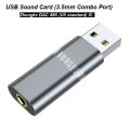 USB Audio Adapter Sound Card - USB to 3.5mm Headphone and Mic Converter for Enhanced PC Audio Experience. 