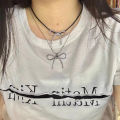 Sweet Cute Bowknot Pendant Rope Chain Necklace For Women Girl Choker Necklace Cool Y2K Aesthetic Jewelry Gift.