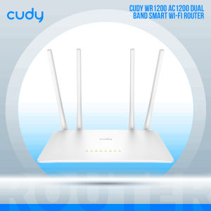 Bilashmart Cudy WR1200 AC1200 Dual Band Smart Wi-Fi Router - 5dBi High Gain Antennas - 867Mbps at 5GHz and 300Mbps at 2.4GHz - White