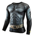 men's t-shirt long sleeve men's high stretch tights milk silk 3d digital printed t-shirt.