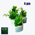 Square Marble design Mini Cement Pot with Artificial Plant – Stylish Home & Office Table Décor.