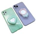 Korea Ins Heart-Shaped Mirror Foldable Elastic Grip Tok Mobile Phone Bracket Finger Ring Talk Support Griptok Universal. 