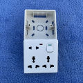 Electric 8 pin wall multi socket with Indicator 3 pin Double & 2 Pin With Switch and 1 Gang Board T&B.