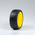 65Mm Rubber Wheels For Robotics With Yellow Frame And Black Tire (2 Pieces) - Power Bank Circuit.