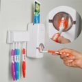 Automatic Toothpaste Dispenser & "Touch Me" Brush Holder Set - White - Brush Holder - brush holder. 