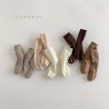 Retro Style Socks for Kids, Korean Solid Color Milk Tea and Coffee Color Cotton Sock for Children Boy Girl. 