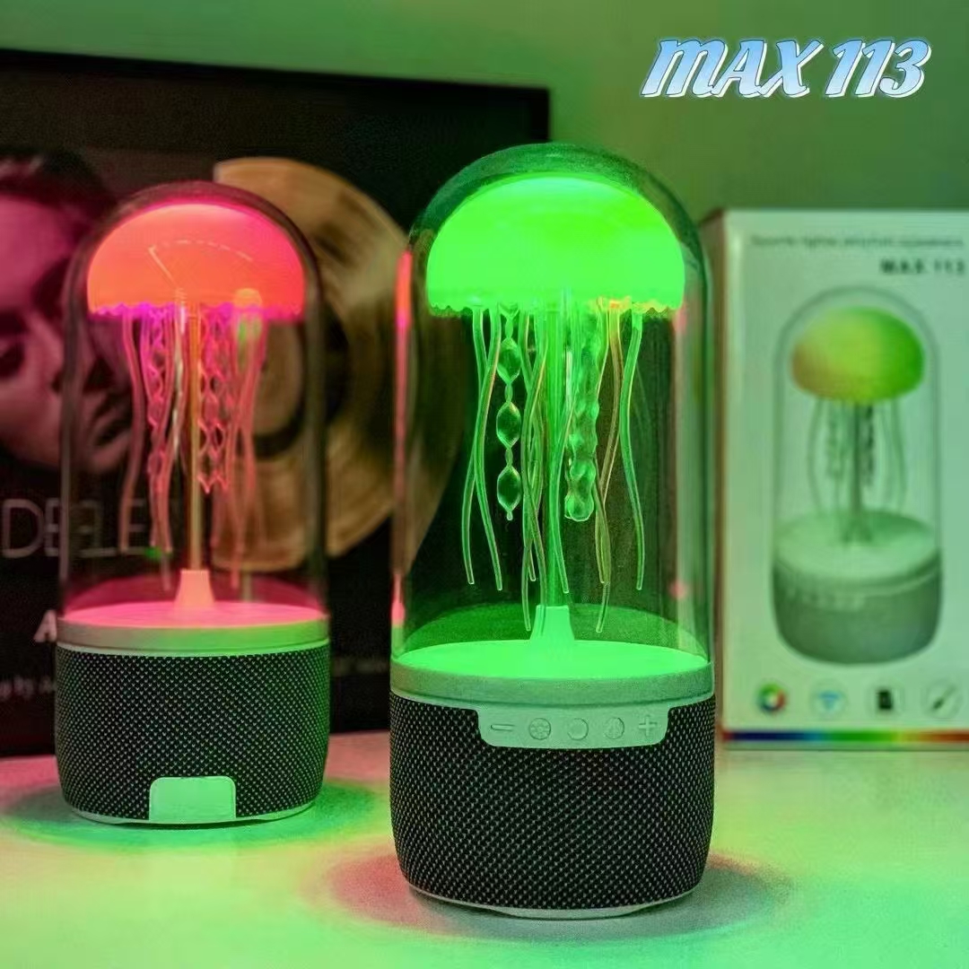 MAX-113 Jellyfish Lamp Bluetooth Speaker with Colorful Ambient Lights. Max 113 RGB Smart Light and Speaker Sound Instrument Max113