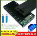 DIY Battery Charger Box for 8x18650 Power Bank Casing with Digital LCD Display Circuit 5V 2A 2xUSB Output 2xCharging Port without Battery for Mobile Phone Charging 5V USB LED etc. 