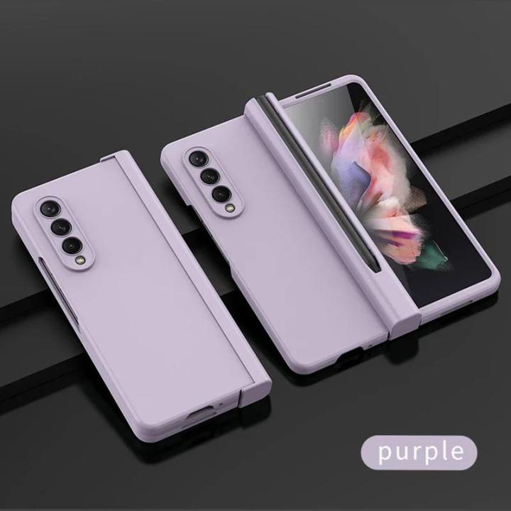 Phone%20Case%20For%20Samsung%20Galaxy%20Z%20Fold%206%205%204%203%205G%20With%20Pen%20Slot%20Holder%20For%20S%20Pen%20Hinge%20Plastic%20Cover%20With%20Front%20Screen%20Glass%20-%20Image%204