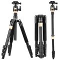 Q555 4-Section Folding Legs Aluminum Alloy Tripod Mount Monopod Holder with Ball Head.