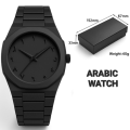 Black Arabic Aura Carbon Fiver Plastic Fashionable watch For Men. 