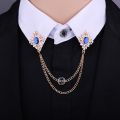 Party vintage shirt accessories for adults tassel chain women brooch men collar pins lapel pin buckle pin badge. 