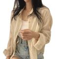 chic Shirt Women's Summer French Style Top High-Grade Cardigan Blouse Shirt Casual Korean Style Women's Clothing Niche. 