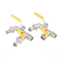 Double Head Water Faucet 1/2'' 3/4'' Water Splitter Connector Coupling Adapter.