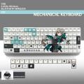 Genshin Impact Furina Wriothesley Mechanical Keyboard with Dye-sublimation 100 Keys PBT Plastic Keycaps. 