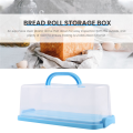 Portable Bread Box with Handle Loaf Cake Container Plastic Rectangular Food Storage Keeper Carrier 13Inch Translucent Dome for Pastries, Bagels, Bread Rolls, Buns.