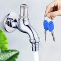 1Pc Anti-theft 1/2 Inch Thread Alloy Sink Tap With Key Lock Outdoor Faucet Lockable For Washing Machine Garden Watering Car Wash. 