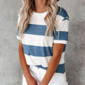 Casual T-shirt Anti-ling Leisure Female Striped T-shirt.