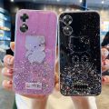 Phone Case For OPPO A17 Back Cover Shiny Ring Case Glitter Soft Transparent Hello Kitty Cases for OPPO A17 Back Cover Stars Moon Girls.