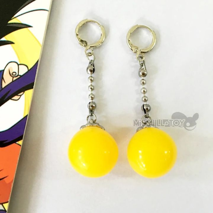 【beauty code store】Anime Ball Z eardrop Son Goku Supreme Kai Potara Dangle Earrings Round Fashion Jewelry for Girls gift