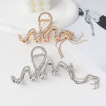 2024 New Tassel Water Diamond Advanced Sensory Gripper Large Pan Hair Back Spoon Snake shaped Shark Clip. 