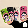 Funny Cute Sunglasse Blowing Bubble Gum Girl Case Compatible For IPhone 13 15 7Plus 14 12 11 Pro Max 8 6 7 6S Plus X XR XS MAX SE 2020 Cartoon Couples Angel Eyes Shockproof Soft Cover.
