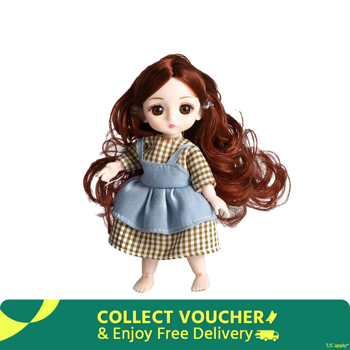 10cm Mini Jointed Doll Girls Movable Jointed Girl Body Retro Style Kawaii Princess BJD Dolls Girls Toys Birthday Gift - Doll - Doll