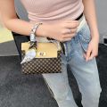The Trendy Ladies Bags Are Fashionable and Casual, with Dot Print, Lock Buckle, Chain, Scarf, and Crossbody Small Square Bag.