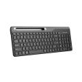 A4tech Fstyler FBK25 Multimode Wireless Keyboard - Bangla Layout - Bluetooth & 2.4G Wireless - Ultra Slim - Pairs upto 4 Devices - Smartphone Holder - For PC/Laptop/Smartphone/Tablet/Smart TV - Black. 