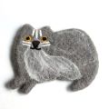 1PC Felted Wool Cat Coasters Cute Animals Handmade Coasters Ins Kitten Cup Pad Home Photo Props Dining Table Decoration.