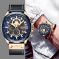 CURREN 8380 Watch Men Fashion Quartz Watches Leather Strap Sport Quartz Wristwatch Chronograph Clock Male Creative Design Dial. 