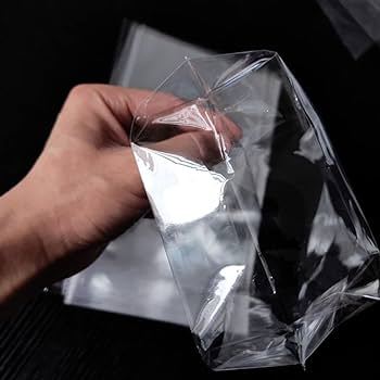 (3" x 4") 100 pcs crystal cellophane poly bag for packaging material with adhesive