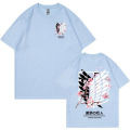 Anime Attack on Titan T-Shirt Ackerman Mikasa Eren Jaeger Cherry Blossom Graphics Logo T Shirt Clothes Men's Cotton T Shirts Dislikelike.