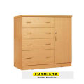 MDF Melamine Board Wardrobe4 Large Drawer And 1 Door Cabinet by Furnisha Decor premium Quality Cupboard Wardrobe.