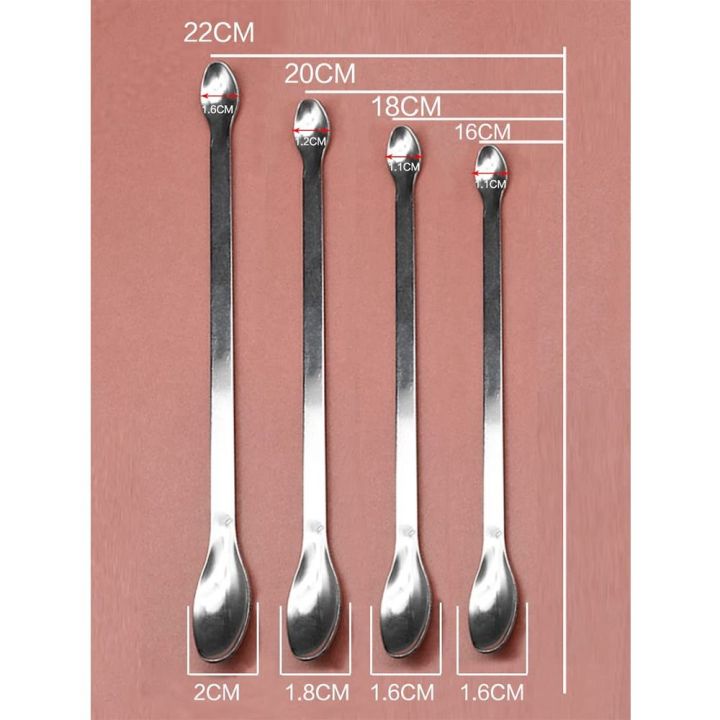 4pcs%20Long%20Handle%20Micro%20Lab%20Scoop%20Micro%20Stainless%20Steel%20Silver%20Reagent%20Sampling%20Spoon%20Double%20Head%20Medicine%20Spoon%20Laboratory%20-%20Image%202
