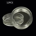 【3C VictoryEagle】MA 12PCS Small Empty Clear Plastic Sample Travel Jar Containers Round Cosmetic Container. 
