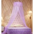 Mosquito Net for Bed, Size Bed Canopy Hanging Curtain Netting, Princess Round Hoop Sheer Bed Canopy for All Purple. 