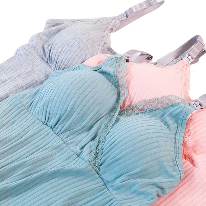 (New)%20women%20Maternity%20Nursing%20tank%20top%20breastfeeding%20tee%20sling%20solid%20color%20front%20hanging%20buckles%20shirt%20clothes%20-%20Image%205