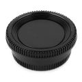 Black Rubber Wrapped Plastic Eyecup Eyepiece DK-20 for Nikon D5100 & Black Plastic Camera Body Cover + Rear Lens Cap. 