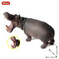 Kids Simulation Animal Model Wild Rhino Hippopotamus Bison Animal World Set Static Solid Plastic Toy. 