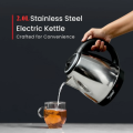 Prestige 2.0 L Stainless Steel Electric Kettle with Overheat Protection and Fast Boiling - Silver and Black -   Lifestyle Mall. 