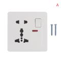 Universal Wall Socket With LED Light Switch 5 Hole USB Wall Power Socket. 