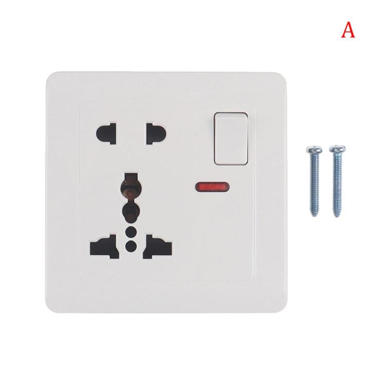 Universal Wall Socket With LED Light Switch 5 Hole USB Wall Power Socket