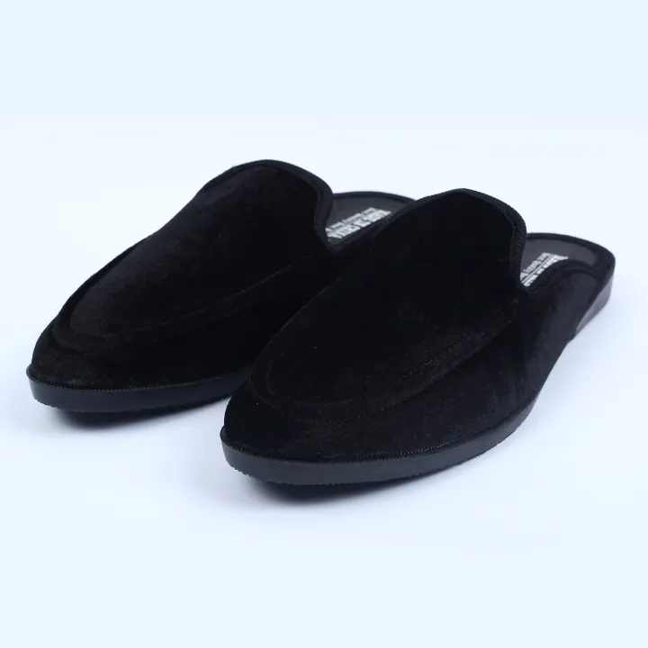 MARVEL%20FASHIONS%20NEW%20Fashionable%20Velvet%20Half%20Shoe%20For%20Men%20Black%20-%20Image%202