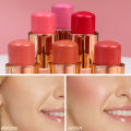 Multi-Tone Creamy Blush Stick Makeup Long-Lasting Waterproof Simple High-End Lip Cheek Tint High Pigment Hydrating Pink Blusher. 