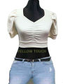 Women's Half Sleeve Cropped Blouse - Female Crop Top Blouse.