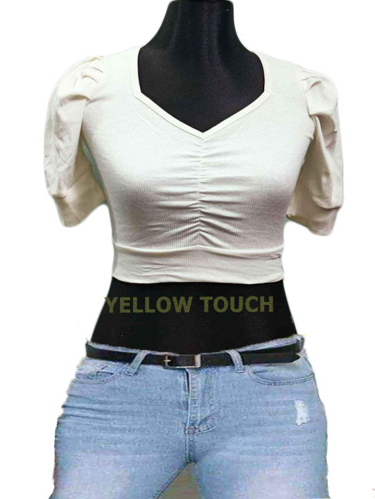 Women's%20Half%20Sleeve%20Cropped%20Blouse%20-%20Female%20Crop%20Top%20Blouse%20-%20Image%202