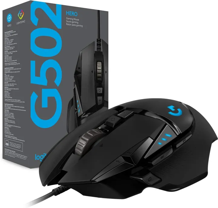 High Performance Wired Gaming Mouse, HERO 25K Sensor, 25,600 DPI, RGB ...
