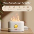 Simulation Flame Aroma Air Humidifier Desktop 2-in-1 Mist Humidifier & Aromatherapy Diffuser for Essential Oil with 3 Colors Atmosphere Lamp 200ML Capacity USB Powered for Home Office Yoga Low Noise Auto-off Protection. 